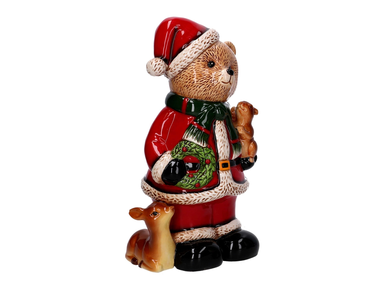 Orso in ceramica rosso 17,6x13x28,5cm