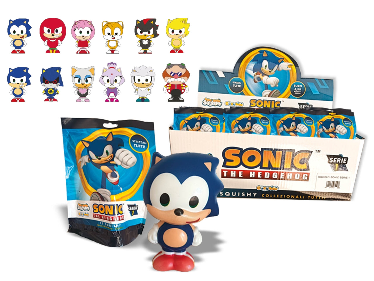 Sonic squishy 10cm disponibile in modelli assortiti