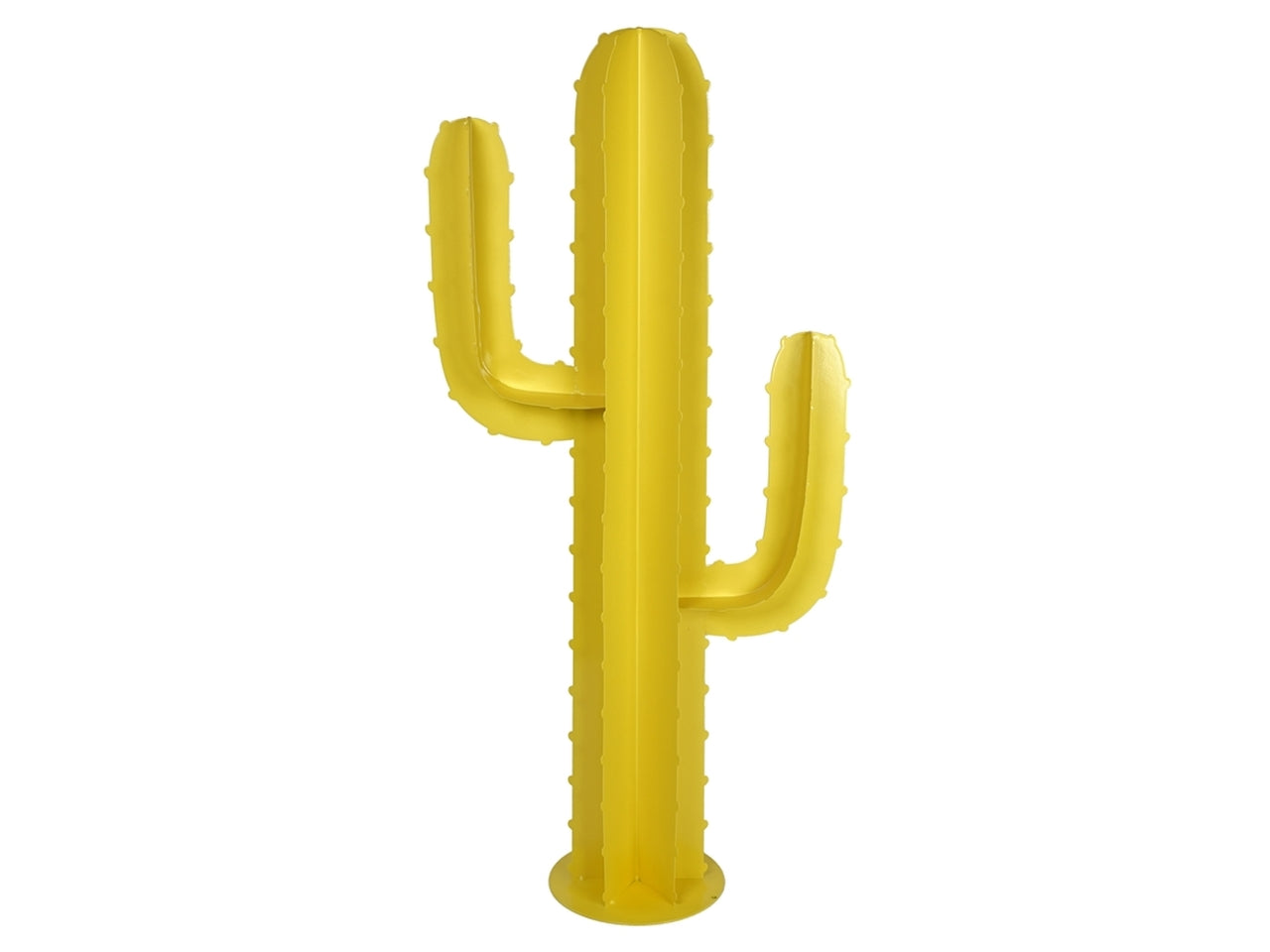 Cactus decorativo in metallo industrial giallo, 50x25cm h.120cm - Plàthea