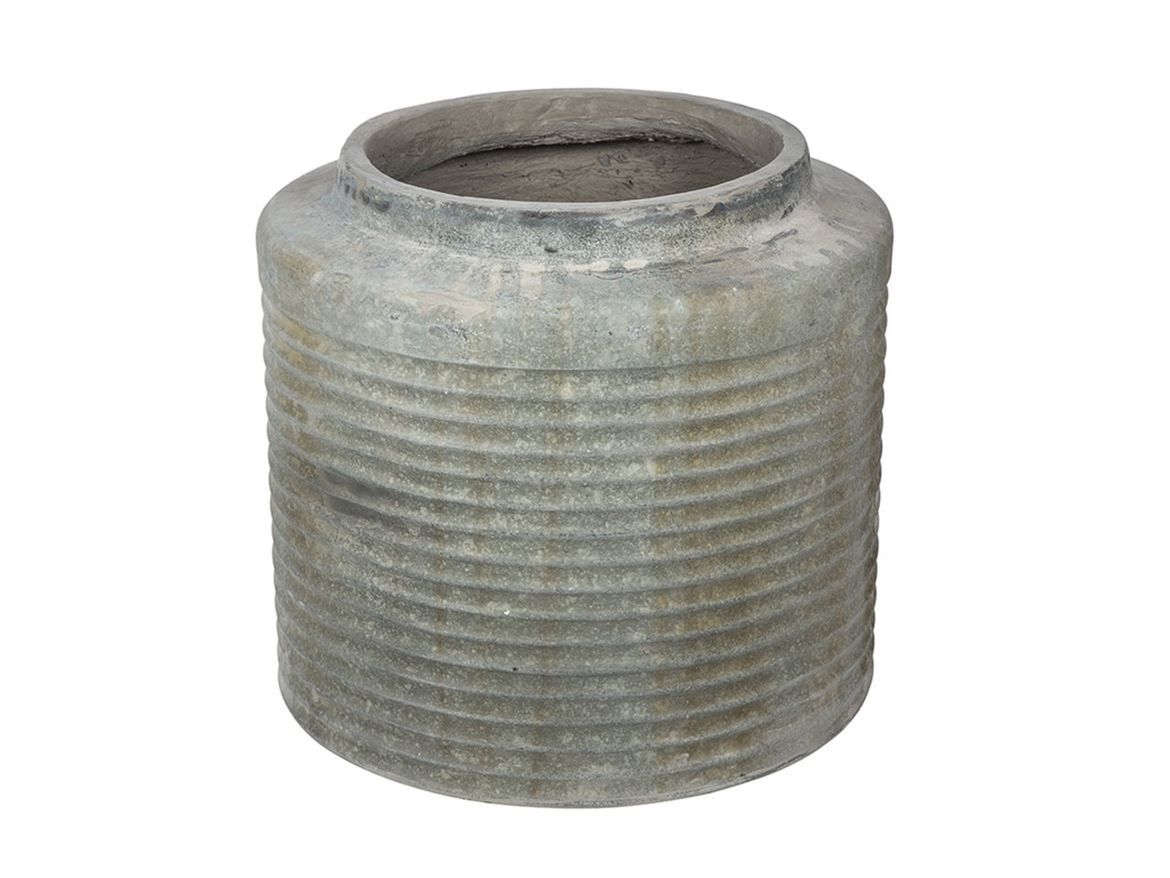Cachepot vaso porta piante moderno in cemento grigio, uso interno/esterno, 47x43cm - Plàthea