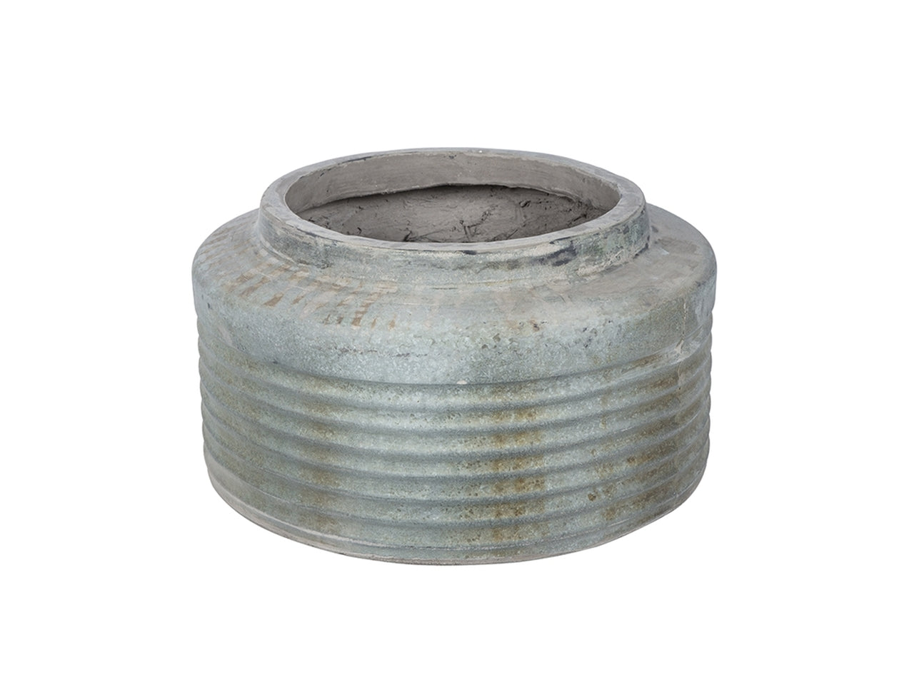 Cachepot vaso porta piante moderno in cemento grigio, uso interno/esterno, 47x26cm - Plàthea