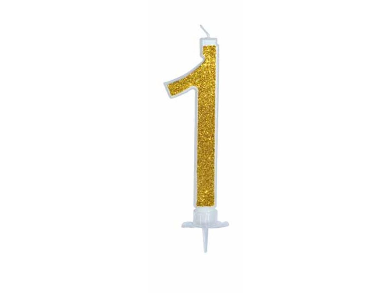 Candela cm 12 glitter oro numero 1