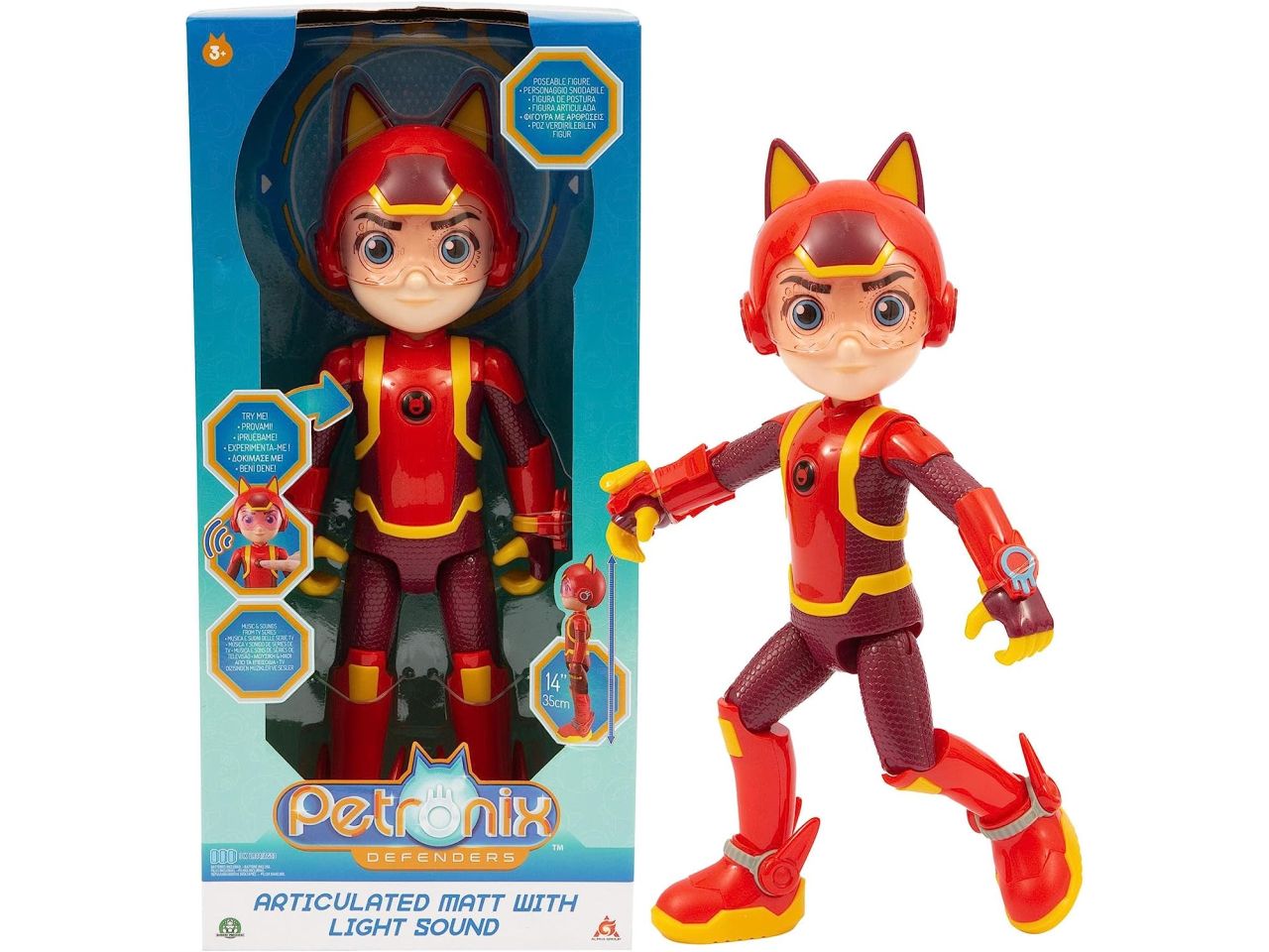 Petronix Defender- Matt, Personaggio Supereroe 35cm con luci e suoni - Giochi Preziosi