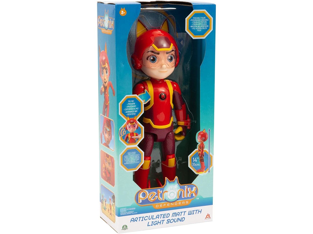 Petronix Defender- Matt, Personaggio Supereroe 35cm con luci e suoni - Giochi Preziosi