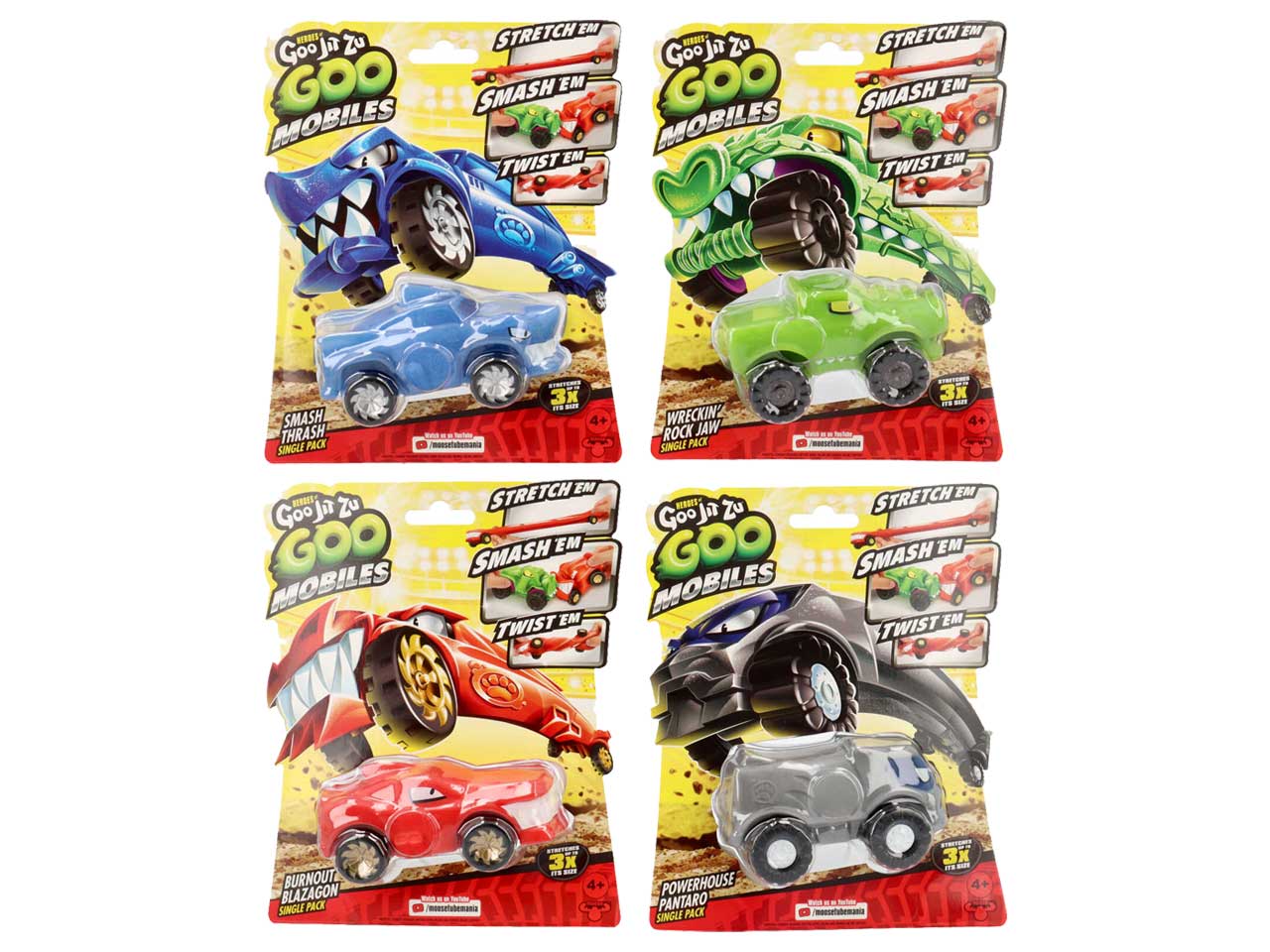 Grandi giochi goo jit zu goo mobiles in versione goo jit zu 11cm da schiacciare, allungare e scontrare
