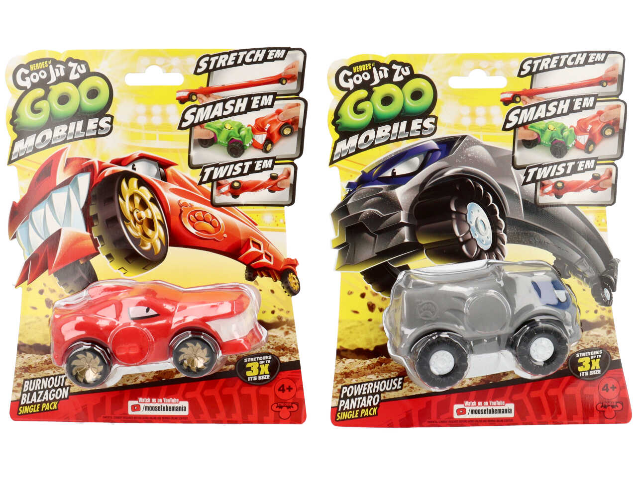 Grandi giochi goo jit zu goo mobiles in versione goo jit zu 11cm da schiacciare, allungare e scontrare