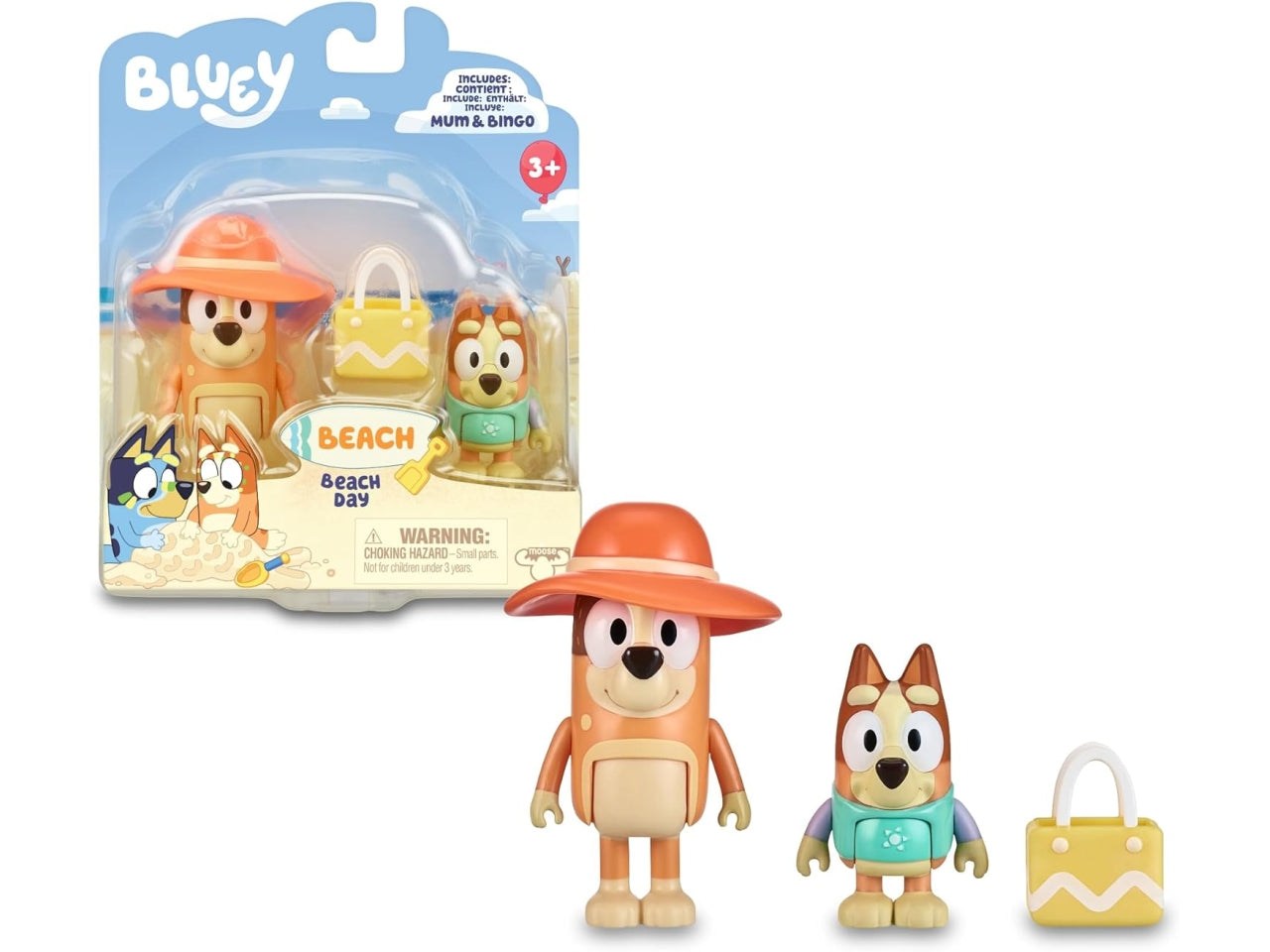 Set Bluey - Composto Da Mamma Chilly E Bingo A Tema Beach. I Personaggi Sono Articolati E Altri Dai 6 Agli 8 Cm, Per Bambini A Partire Dai 3 Anni - Giochi Preziosi