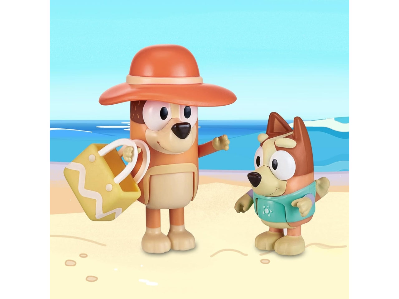 Set Bluey - Composto Da Mamma Chilly E Bingo A Tema Beach. I Personaggi Sono Articolati E Altri Dai 6 Agli 8 Cm, Per Bambini A Partire Dai 3 Anni - Giochi Preziosi