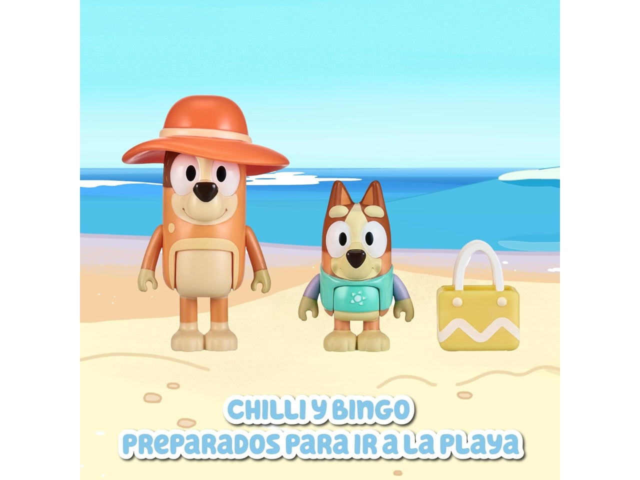 Set Bluey - Composto Da Mamma Chilly E Bingo A Tema Beach. I Personaggi Sono Articolati E Altri Dai 6 Agli 8 Cm, Per Bambini A Partire Dai 3 Anni - Giochi Preziosi
