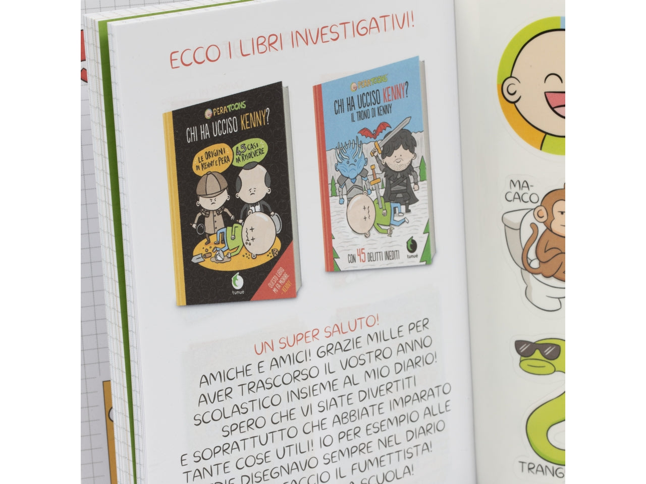 Diario Scuola 2024/2025 Pera Toons, Interni con Battute e Stickers Originali Pera Toons, Agenda Rigida 10 Mesi Non Datata con Segnalibro, Diario Elementari e Medie 24/25 - Giochi Preziosi