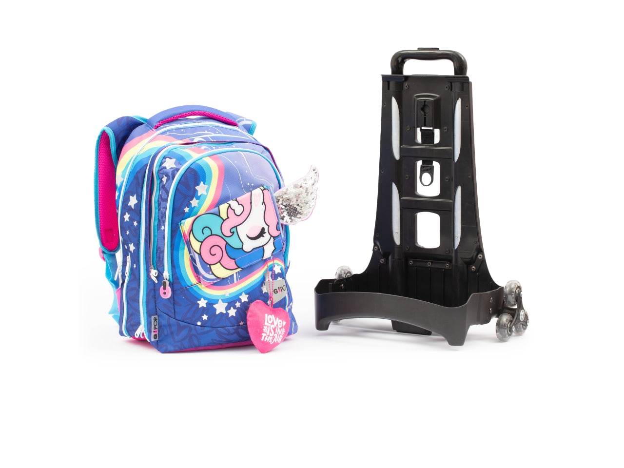 Zaino trolley unicorno Gopop 24, multicolor, Made in Italy - Giochi Preziosi