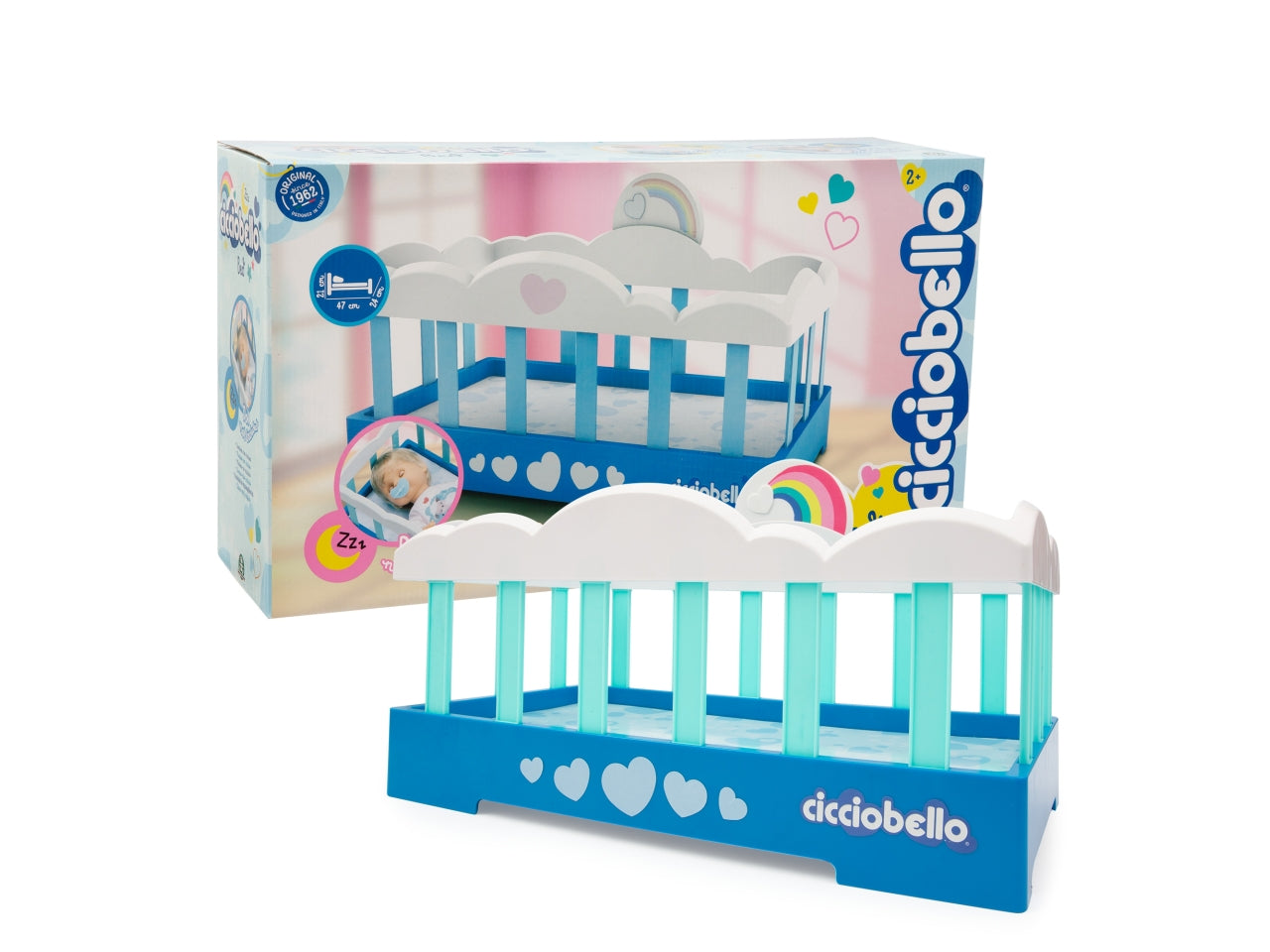Cicciobello lettino - Lettino colorato con spondina, versatile e comodo per i bebè. - Giochi Preziosi