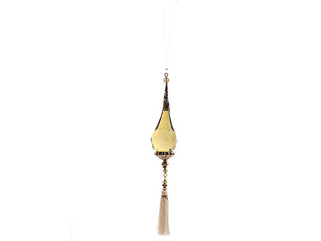 Pendente natalizio nappa avorio verde 23cm