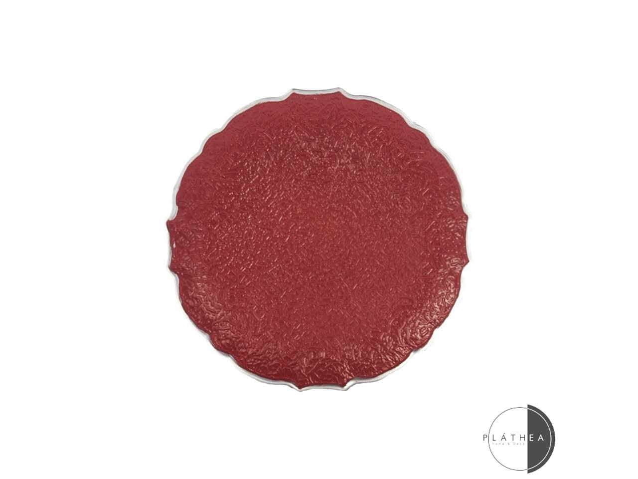 Sottopiatto rosso d.33cm in pvc