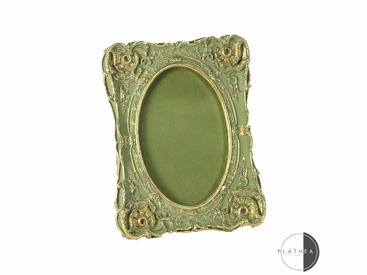 Cornice portafoto verde 10x15cm in resina