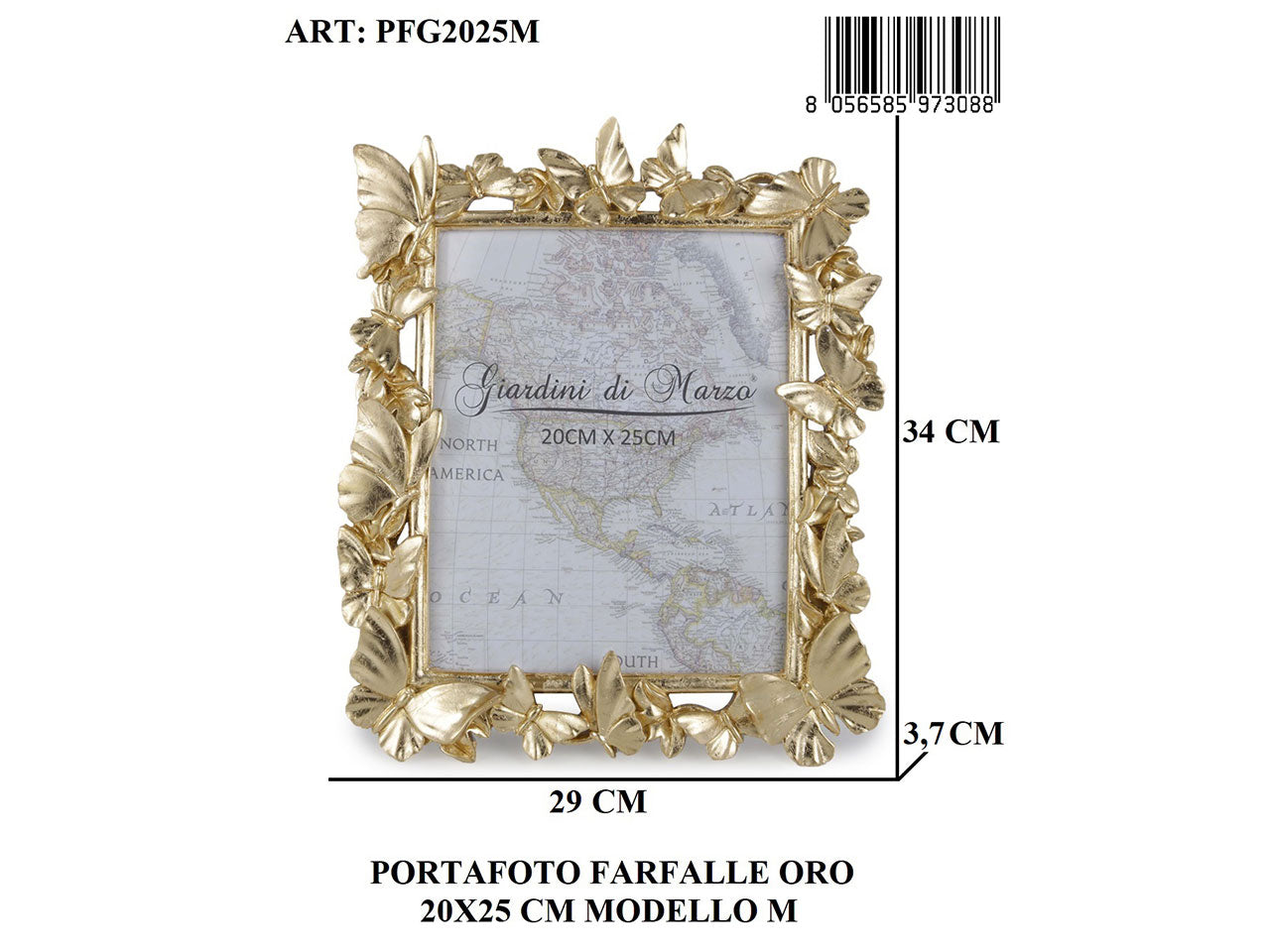 Linea farfalle portafoto oro 20x25cm pfg2025m