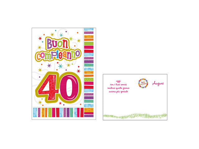 Biglietto buon compleanno 40 anni