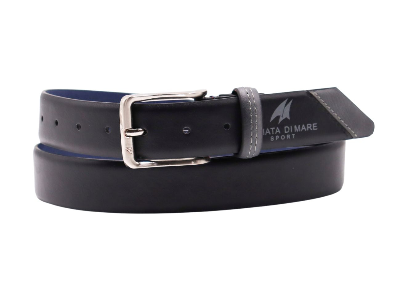Cintura uomo in pelle armata di mare nero