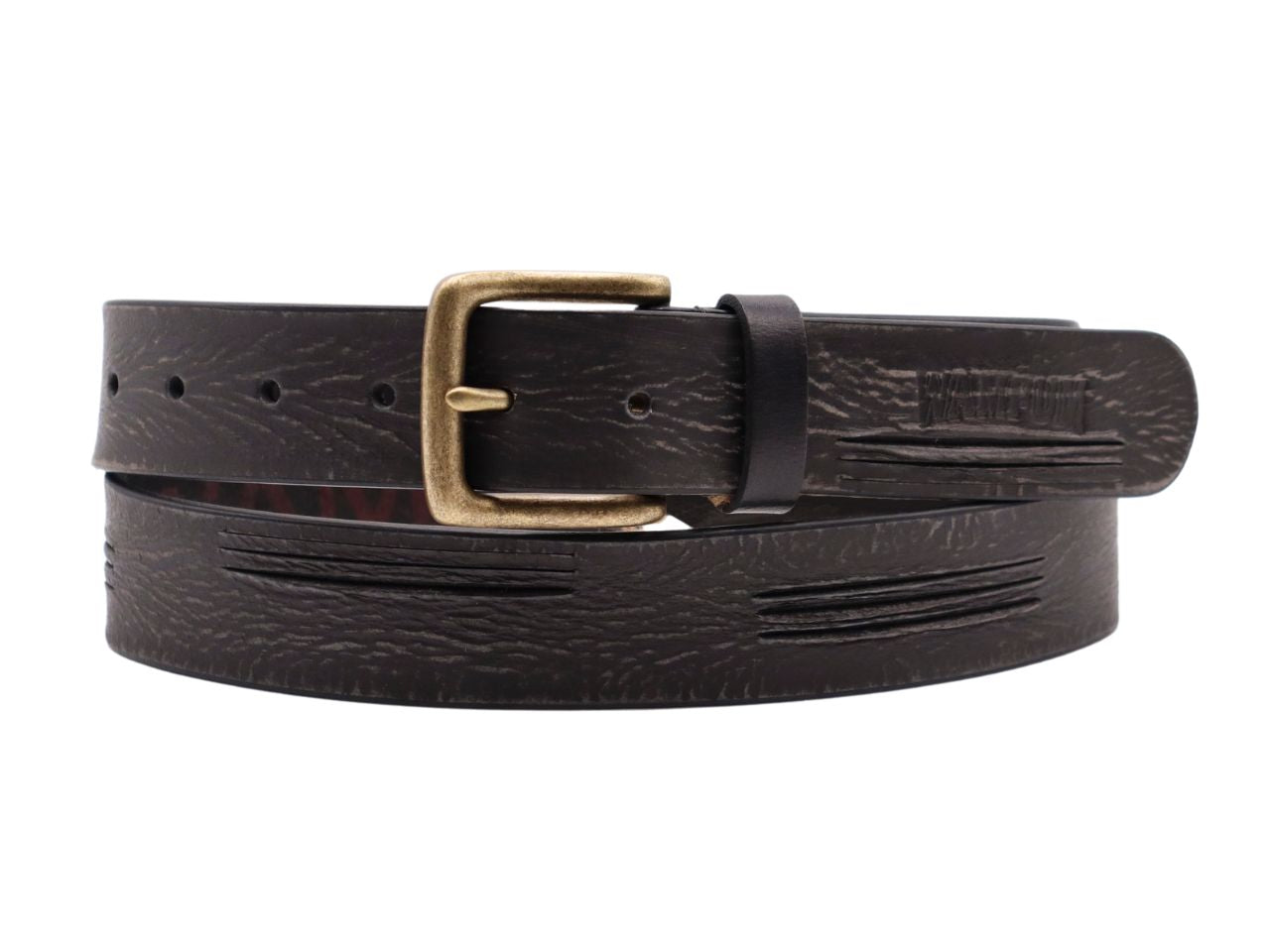 Cintura uomo in pelle wampum nero