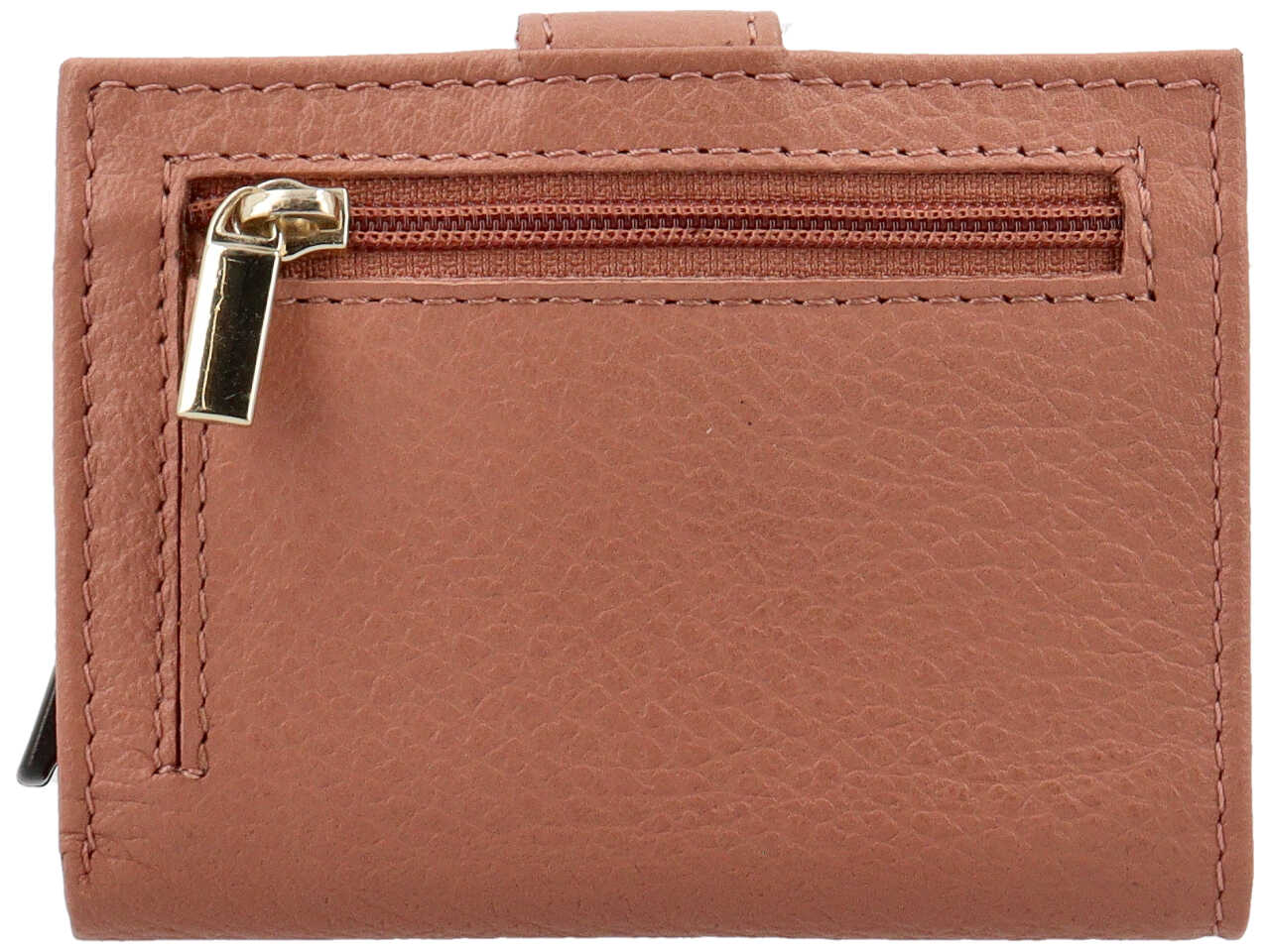 Portafoglio donna Coconuda vera pelle rosa cipria con clip 7,5x10x2 cm