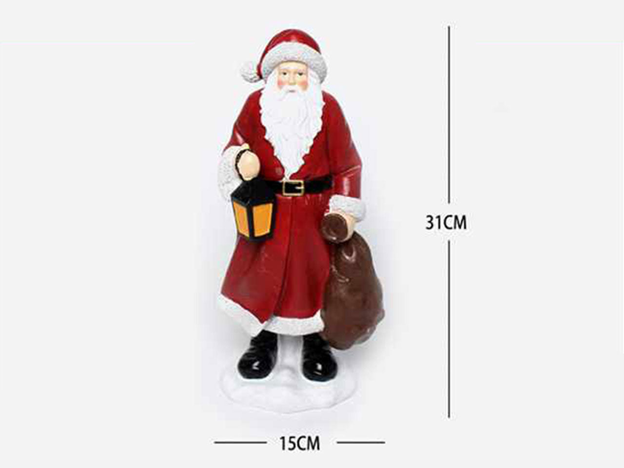 Babbo natale decorativo in resina 15x13x31cm
