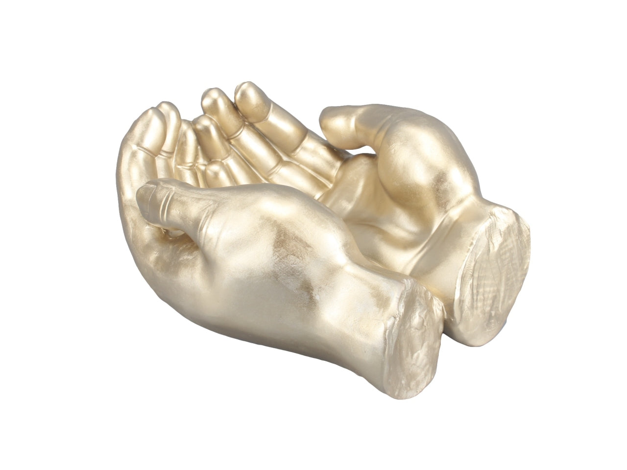 Svuotatasche mani contemporaneo in poliresina oro 30x25x11 cm - Casa Milano