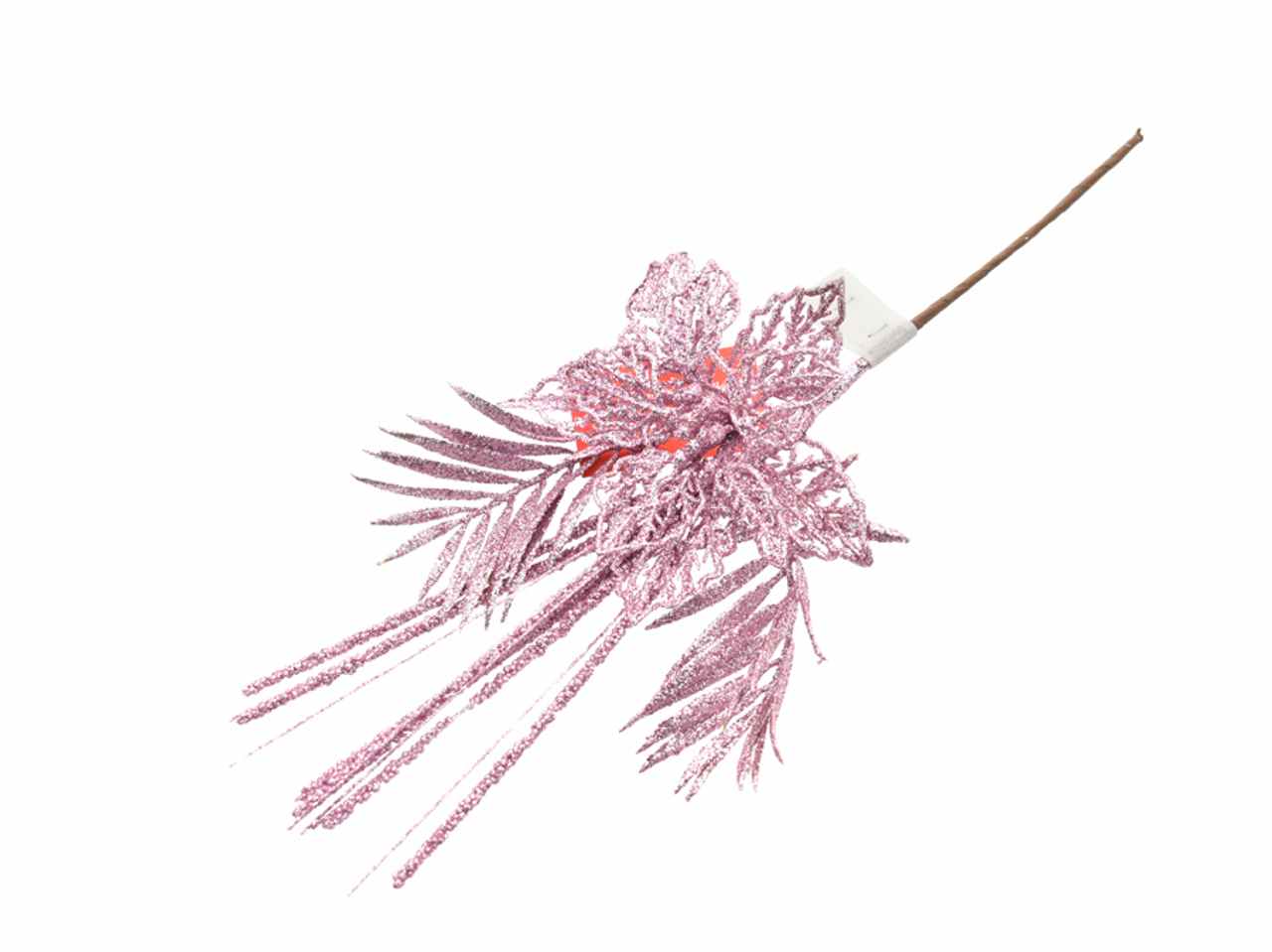 Pick fiore glitter 35cm rosa