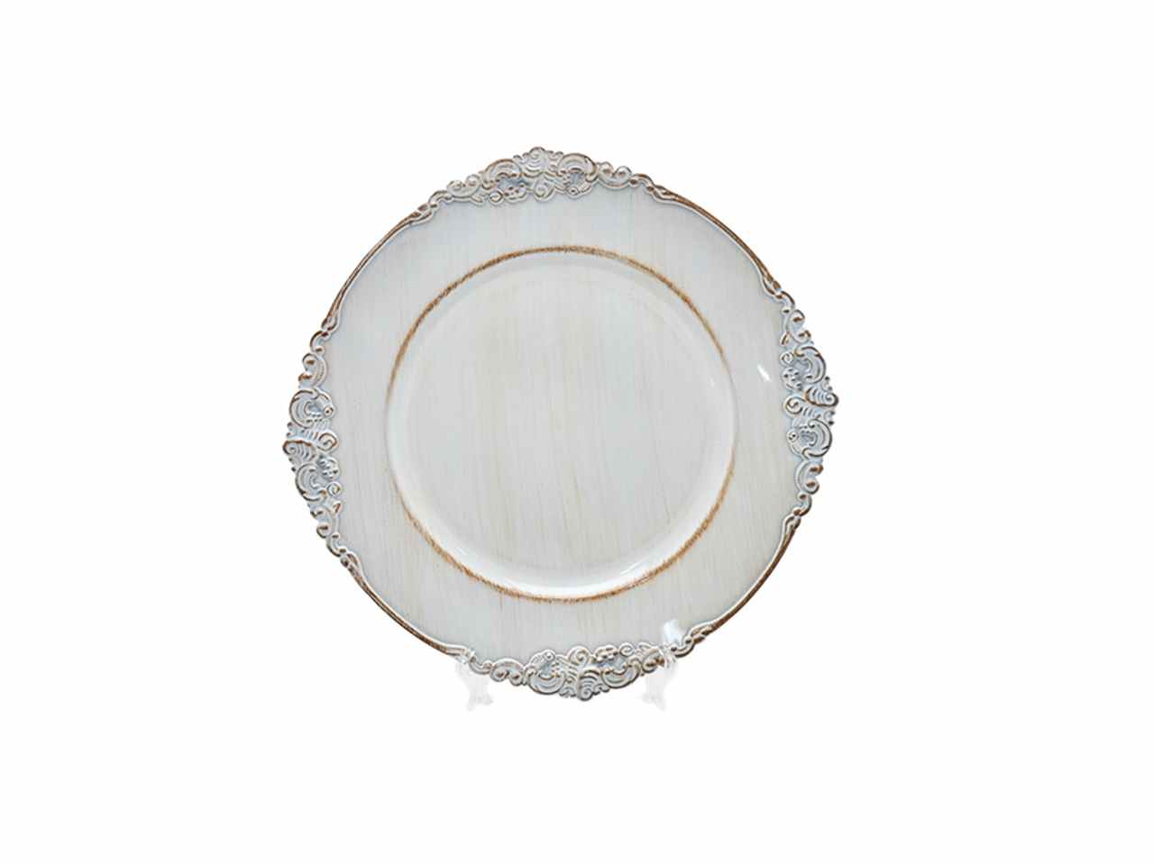 Sottopiatto d.33cm bianco antichizzato