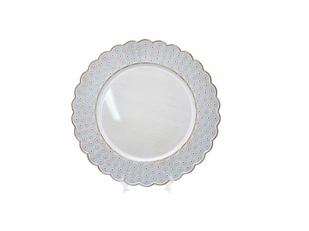 Sottopiatto d.33cm bianco antichizzato