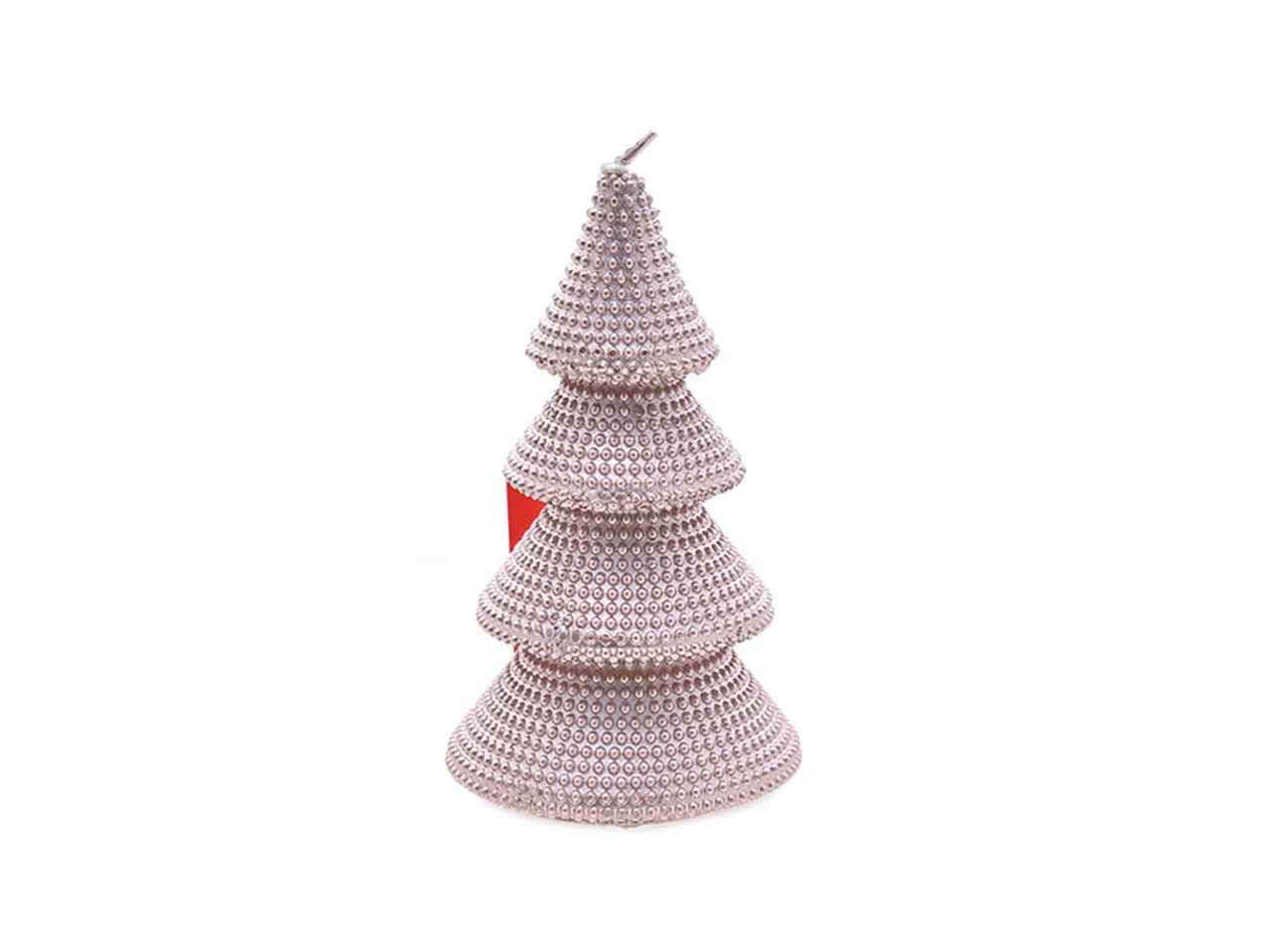 Candela albero di natale 7,5x7,5x13,3cm rosa