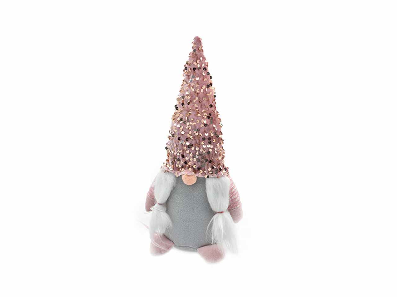Gnomo con treccine 15x40cm rosa