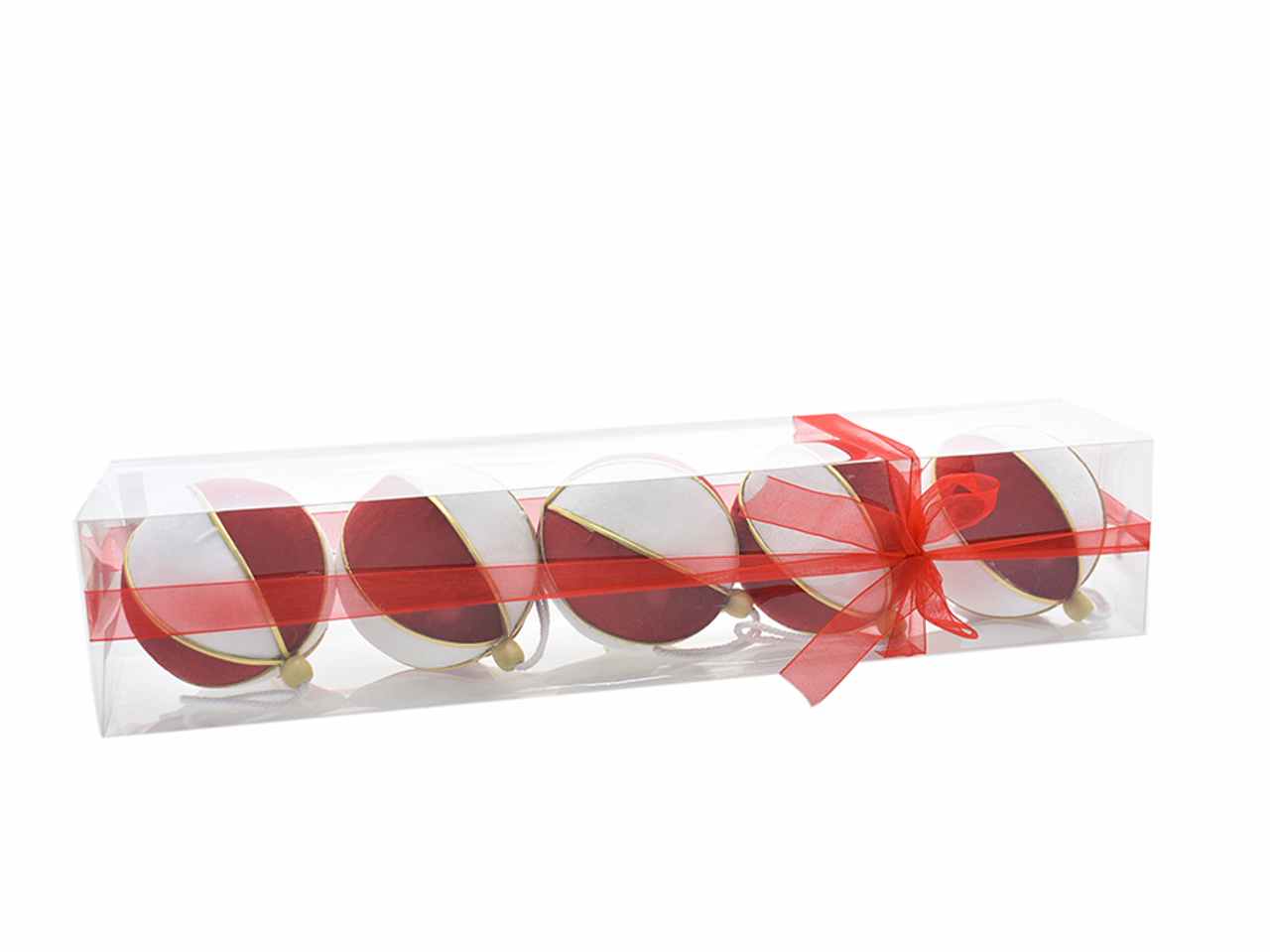 Palle 5 pezzi 9cm bianco/rosso