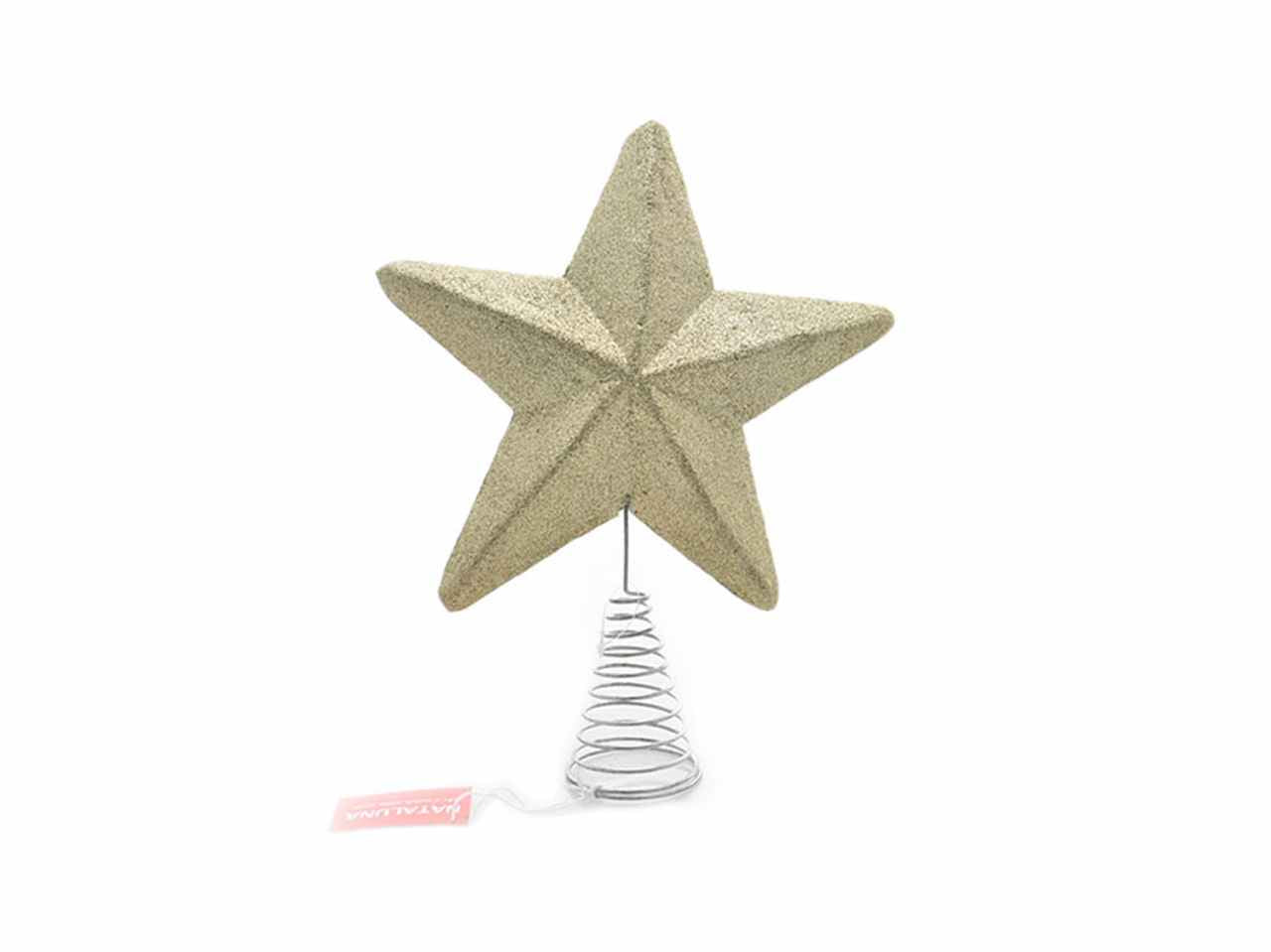 Puntale albero 19cm coglitter champagne