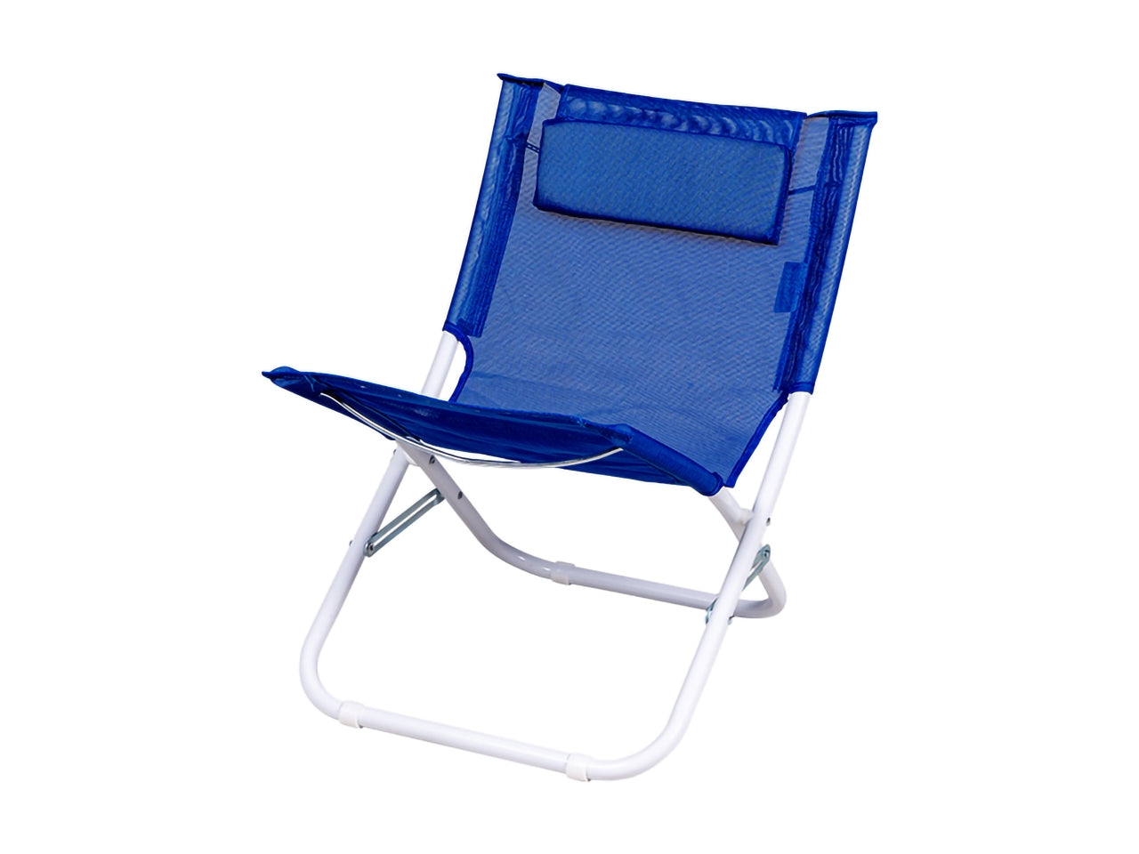 Spiaggina pieghevole in textilene e acciaio blu 61x48x62 cm - Nataluna