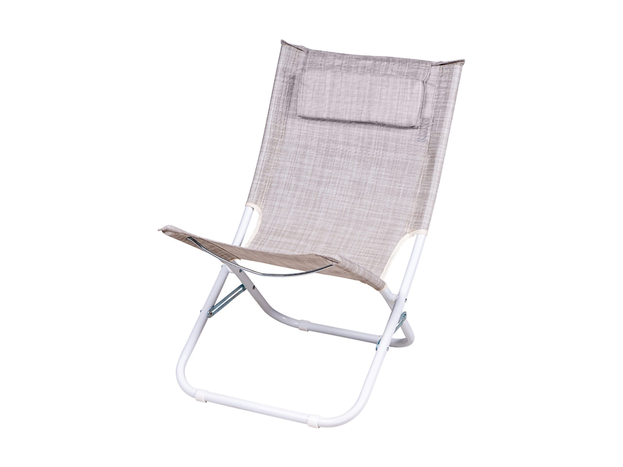 Spiaggina pieghevole in textilene e acciaio grigio 68x48x72 cm - Nataluna