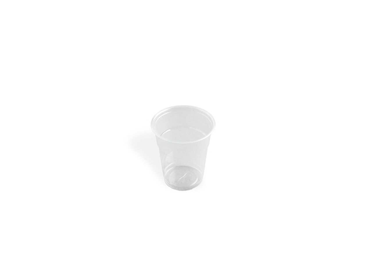 Bicchieri di PLA biodegradabile trasparente 250ml tacca 0,2l - confezione da 50 bicchieri