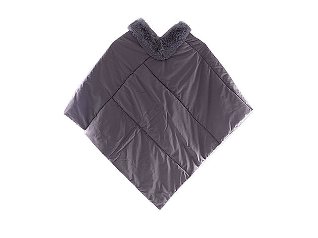 Poncho c/bordo pelo eco.grigio sc3302gr