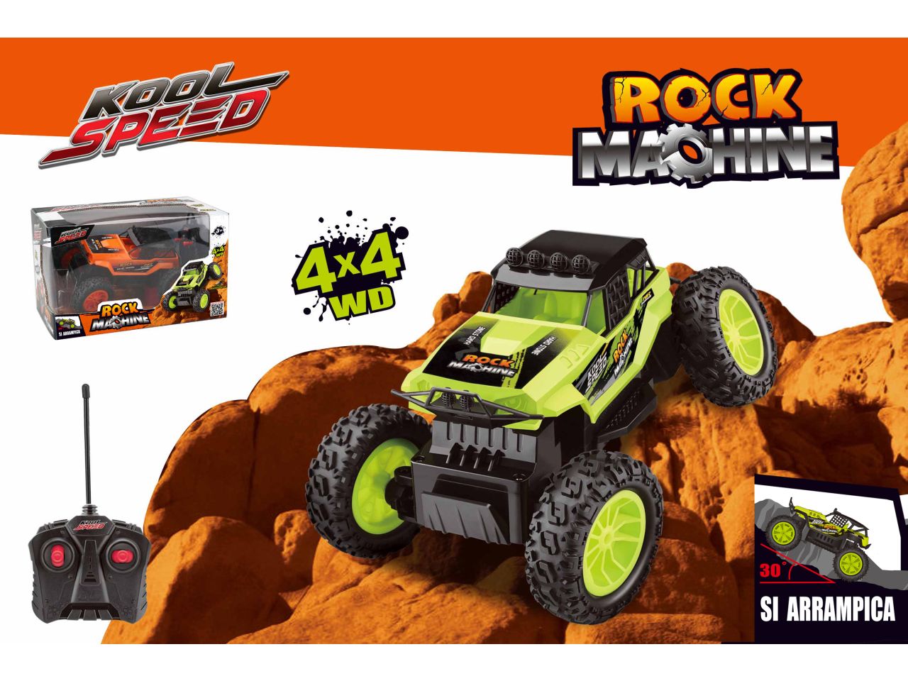 Auto radiocomandata rock machine 4x4