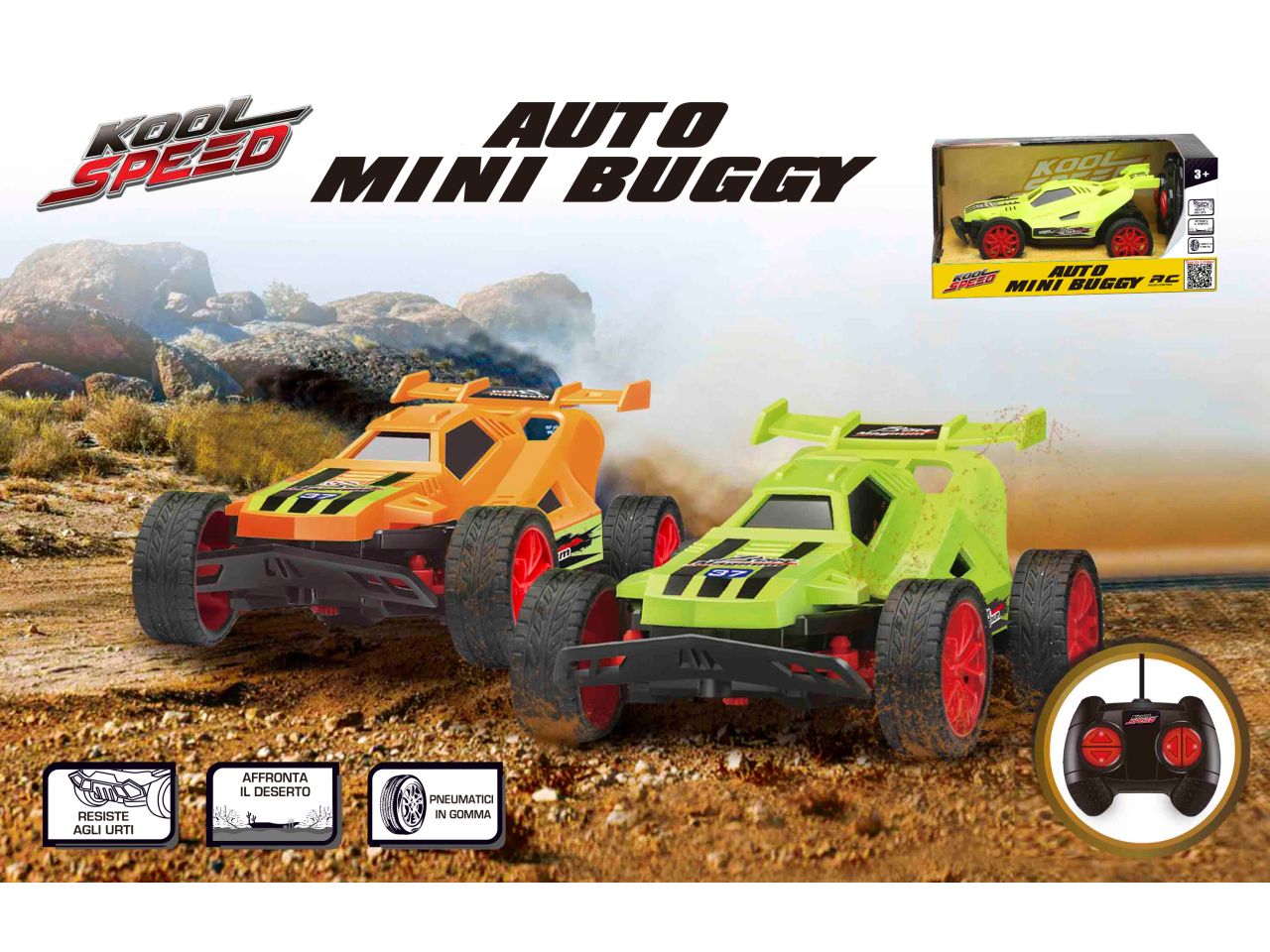 Auto radiocomandata mini buggy in 2 colori assortiti