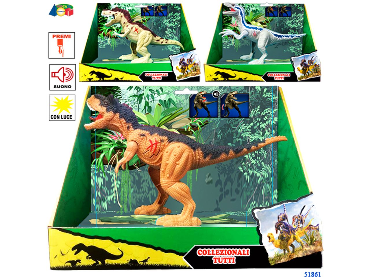 Dinosauro con luci e suoni modelli assortiti