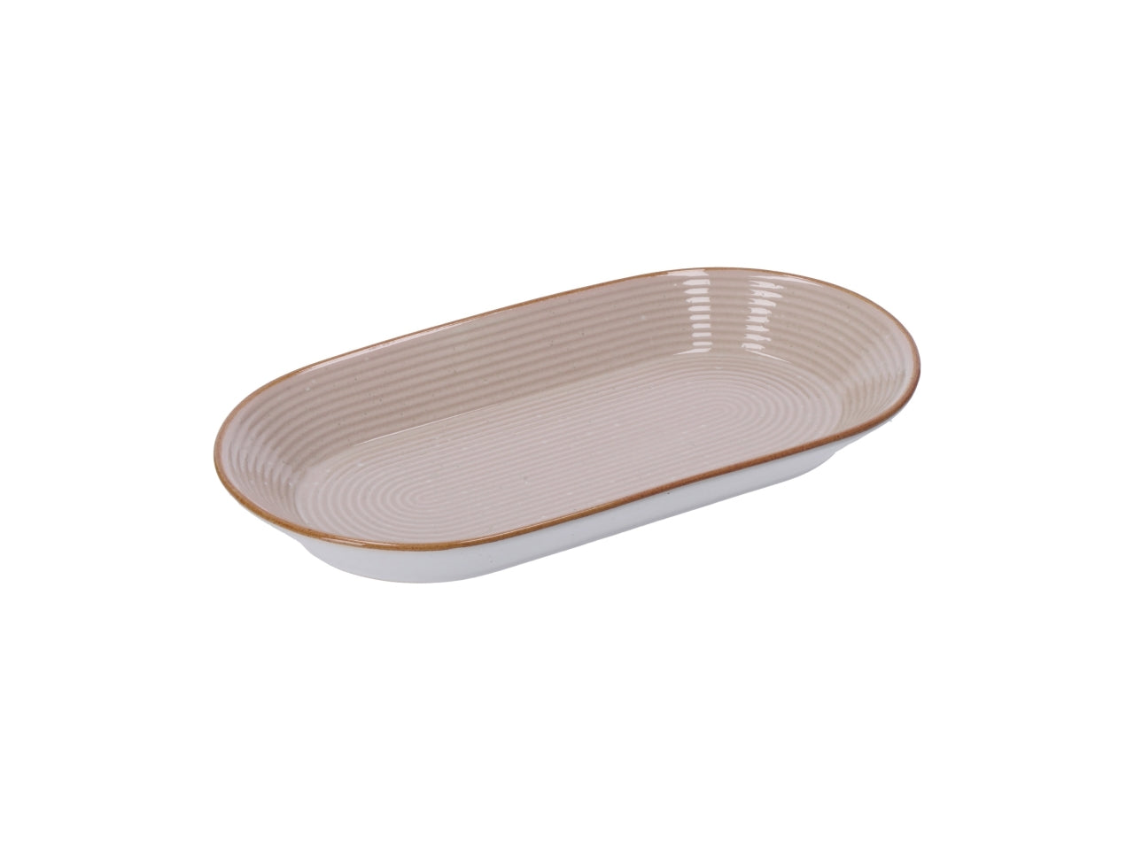 Vassoio ovale in ceramica toni pastello lavorazione a rilievo, stile scandinavo, linea AD Trend, 3 colori disponibili - 30x16 - Star