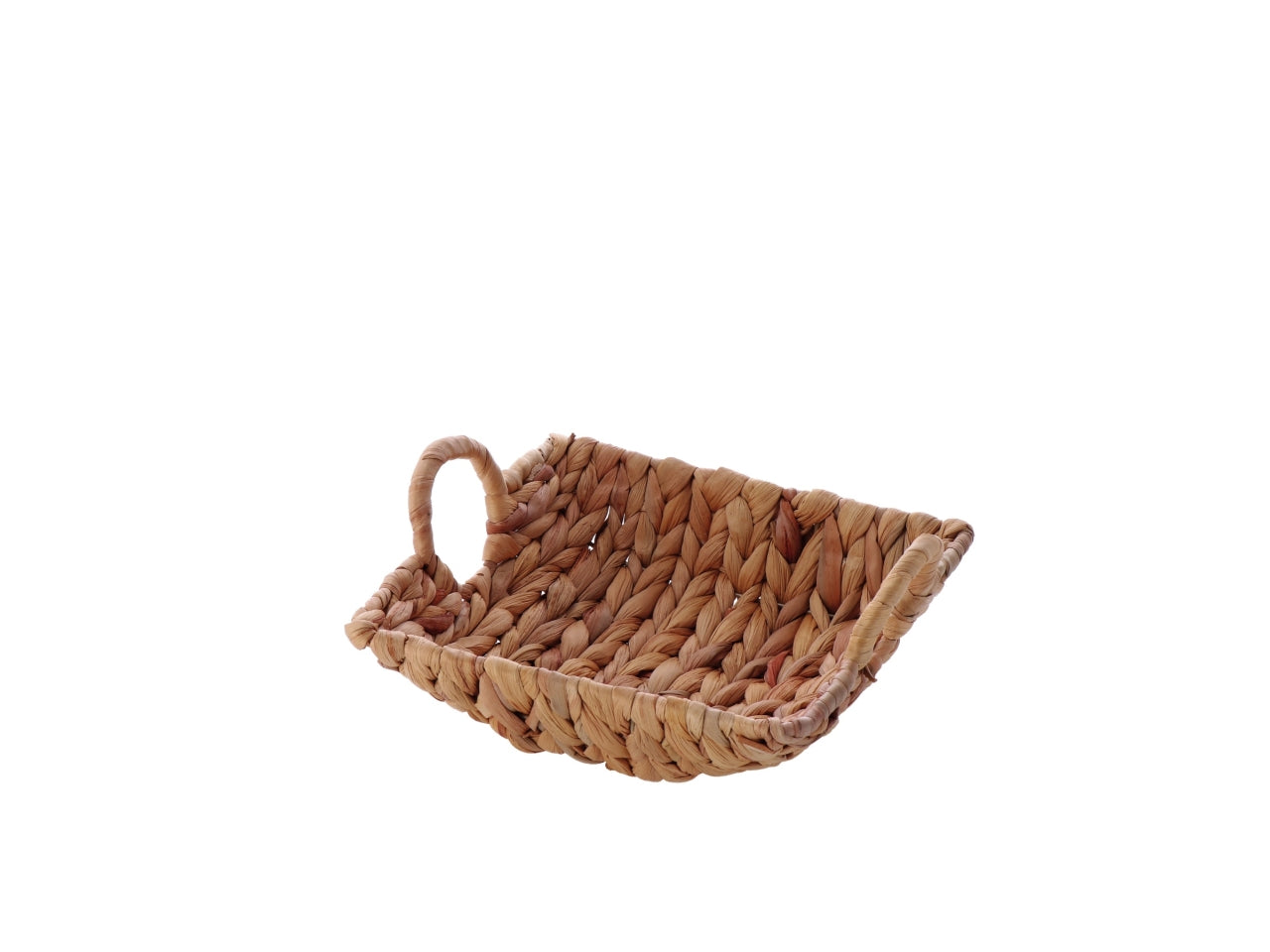 Svuotatasche centrotavola quadrato in rattan intrecciato con maniglia, jungle - 23x23xh12 cm - Star