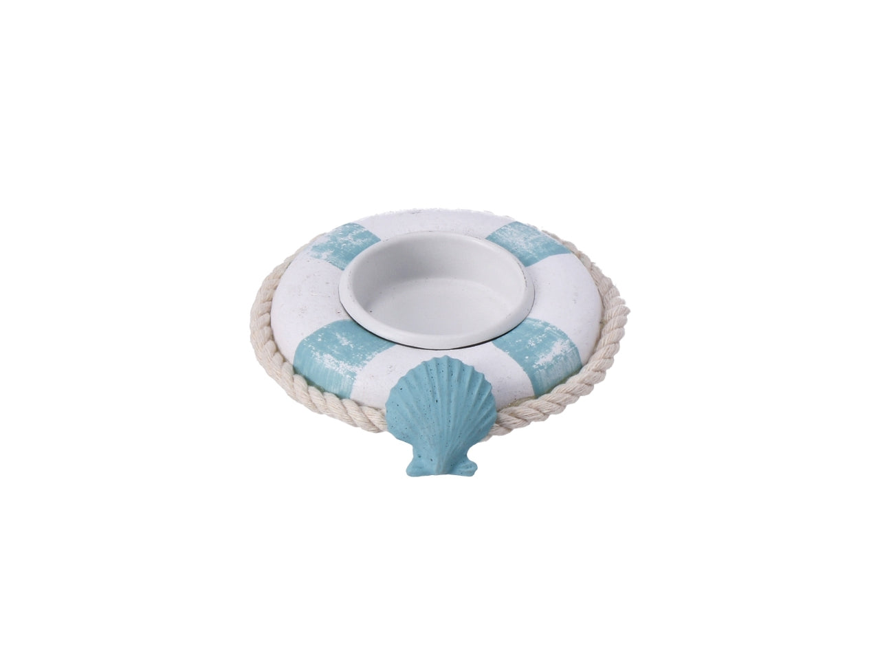 Porta tealight in resina a forma di salvagente d.10xh.3cm