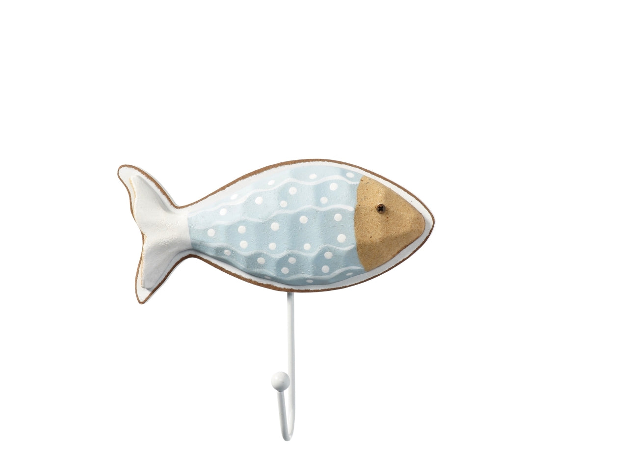 Appendino in legno a forma di pesce stile marinaro in colori assortiti, 16x5xh.15cm - AD Trend