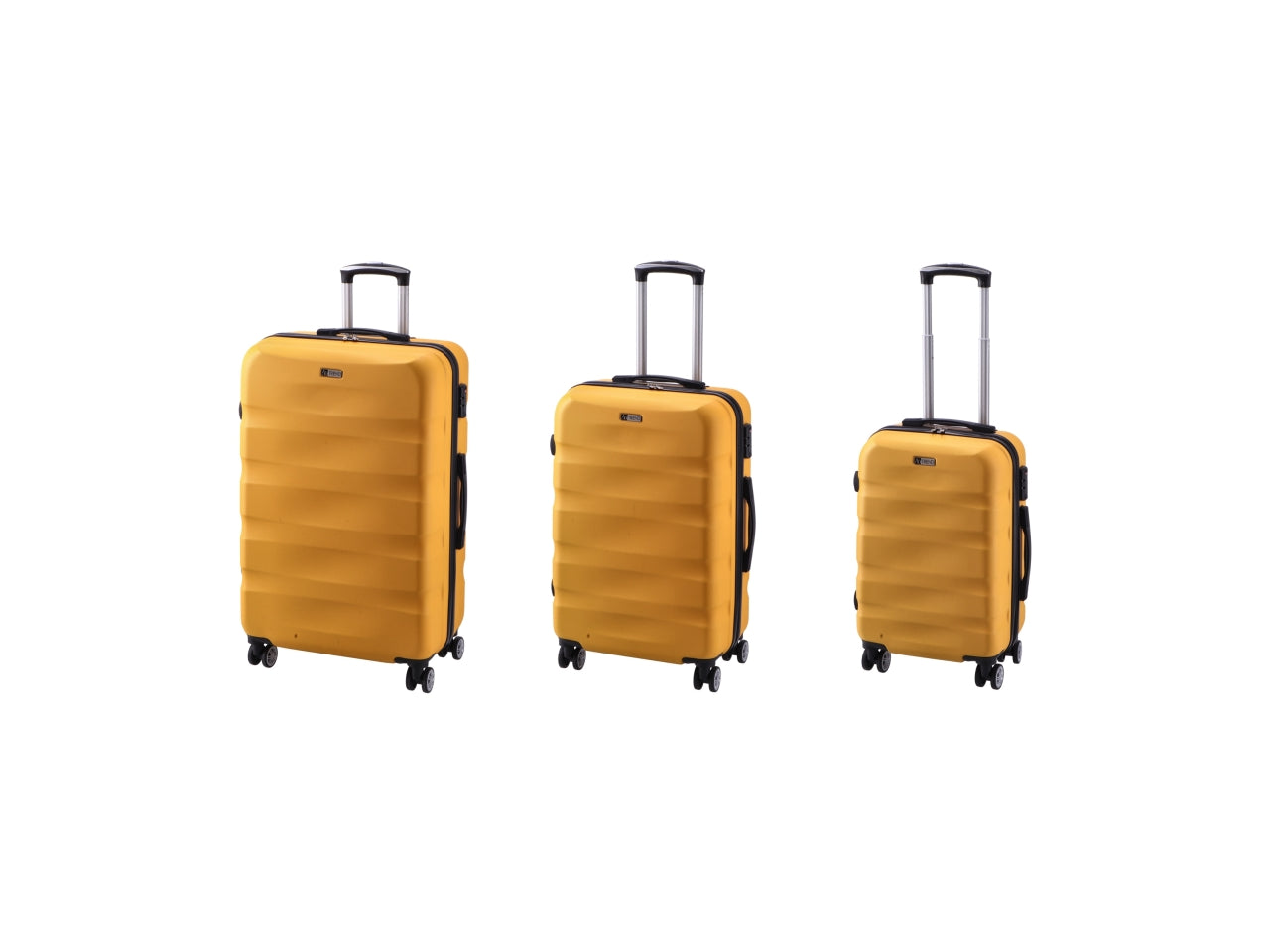 Set di 3 trolley rigidi gialli, in abs con ruote, valigie rigide con chiusura cerniera tsa - Star