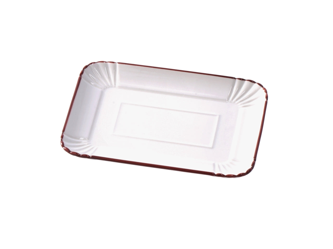 Vassoio rettangolare in porcellana avorio con bordo colorato,stile country, utilizzabile in forno e microonde, lavabile in lavastoviglie - 19x14xh1,5cm - Star