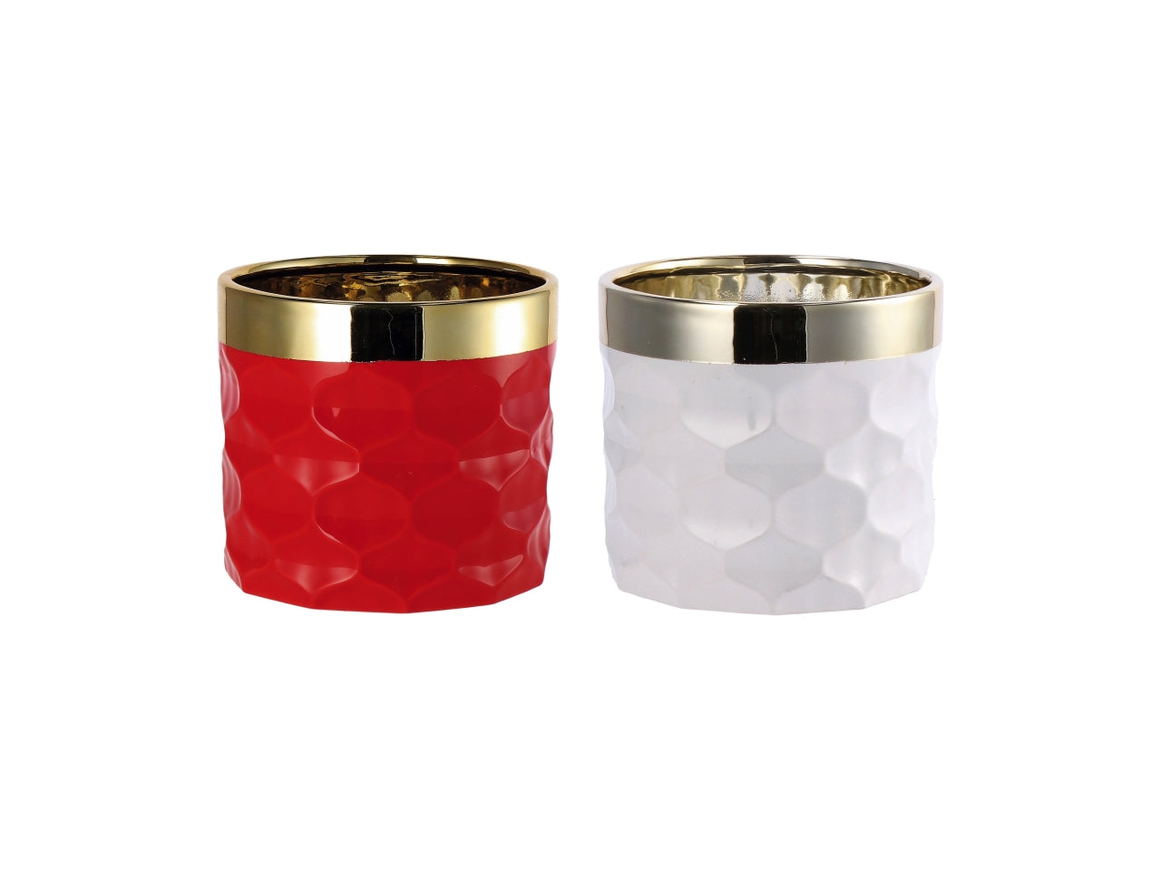Vaso natalizio in ceramica d.14xh12cm- disponibile in due colori