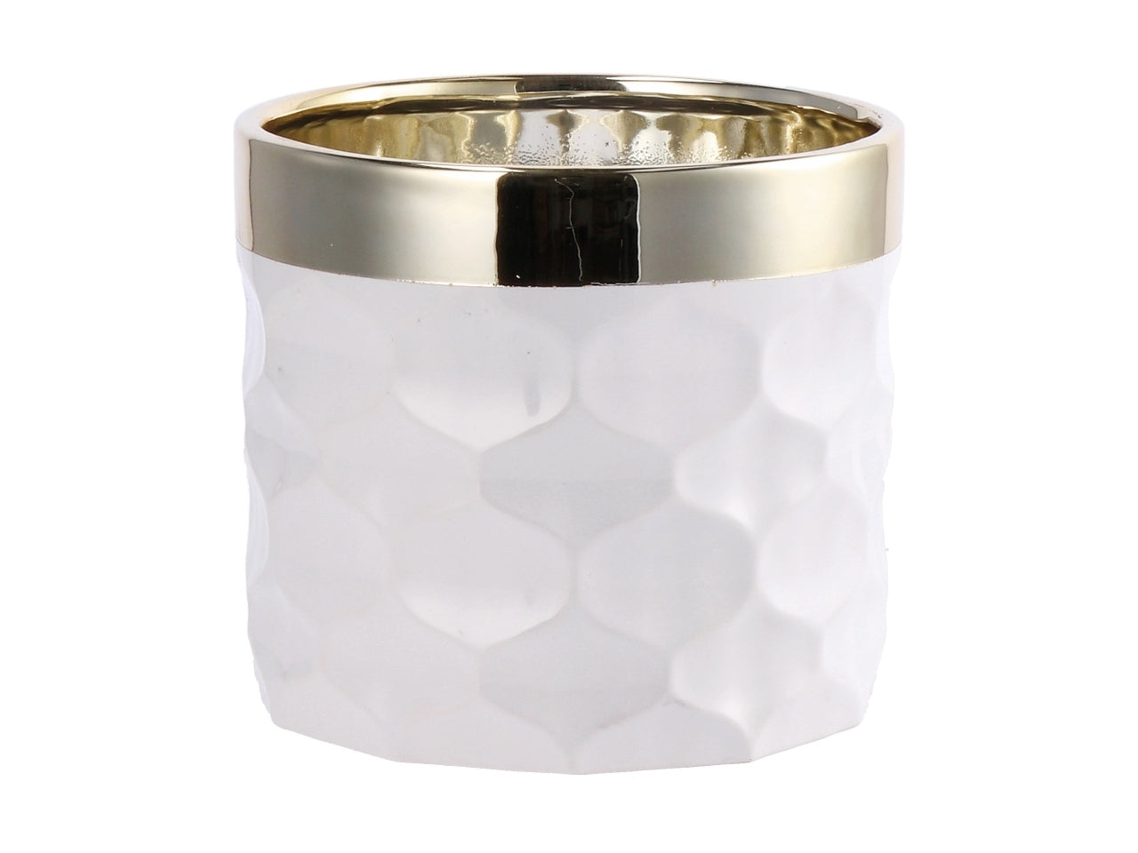Vaso natalizio in ceramica d.14xh12cm- disponibile in due colori