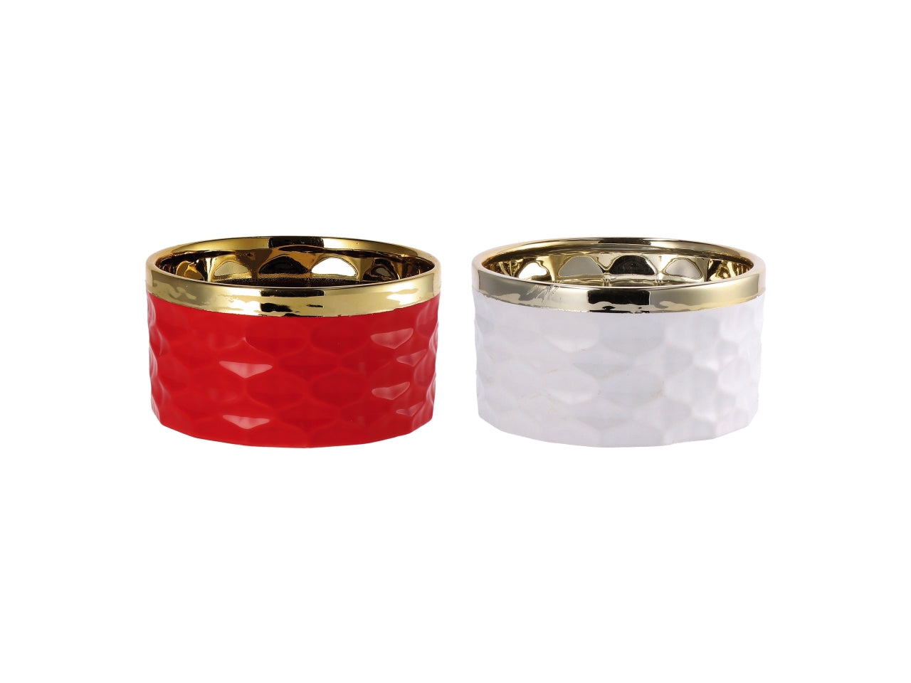 Vaso natalizio in ceramica d.15,5xh8cm- disponibile in due colori