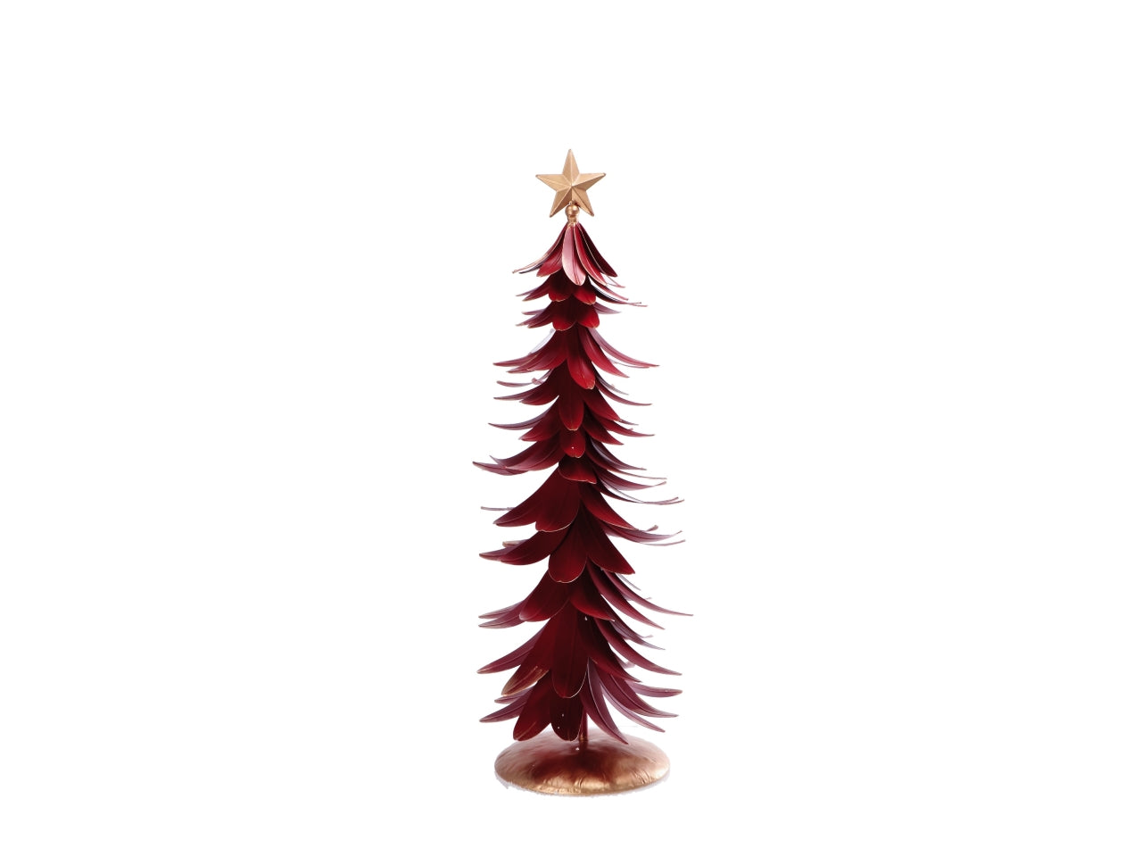 Albero di natale in ferro opaco rosso, verde e bianco 66x19 cm - Ad Trend